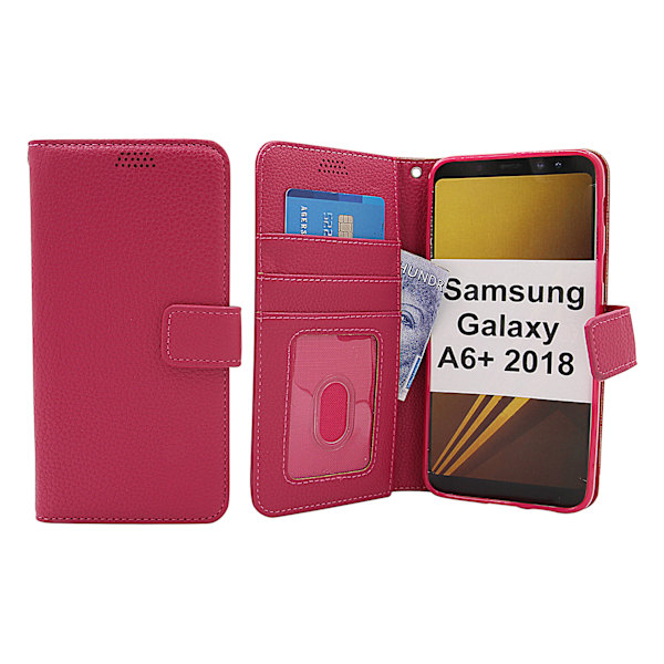 New Standcase Wallet Samsung Galaxy A6+ 2018 (A605FN/DS) Hotpink