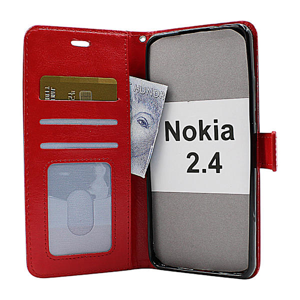 Crazy Horse Wallet Nokia 2.4 Svart