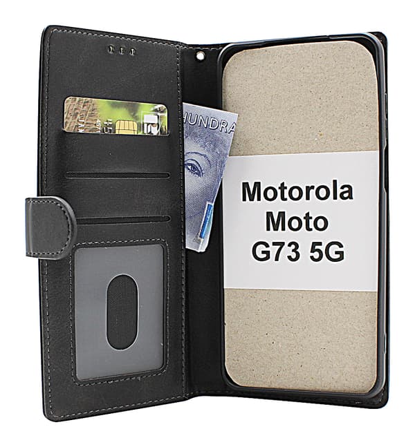 Zipper Standcase Wallet Motorola Moto G73 5G Röd