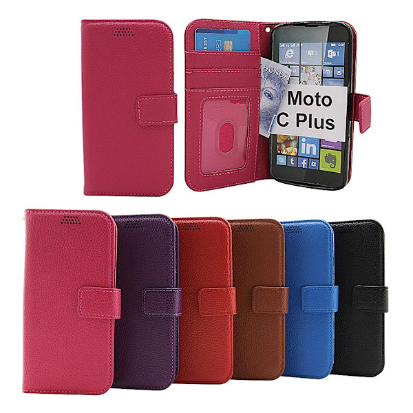 New Standcase Wallet Moto C Plus (XT1723) Hotpink