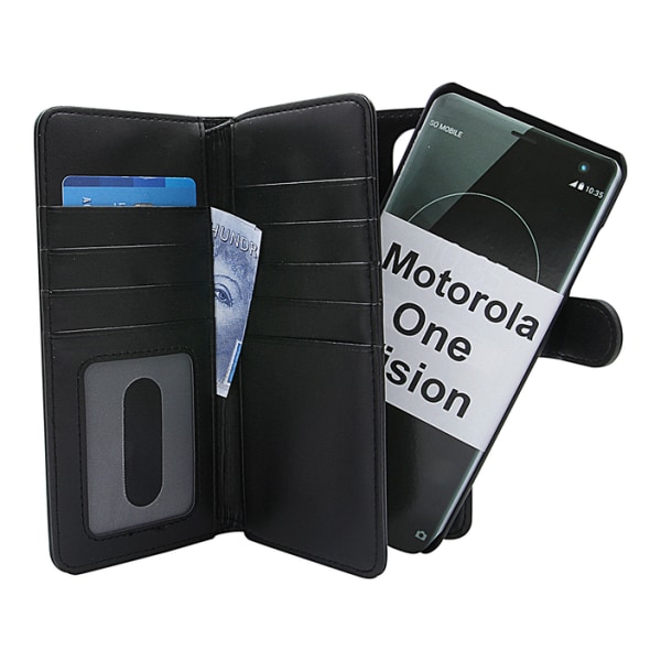 Skimblocker XL Magnet Wallet Motorola One Vision Svart