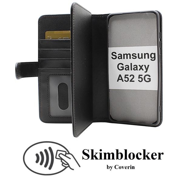 Skimblocker XL Wallet Samsung Galaxy A52 5G Svart
