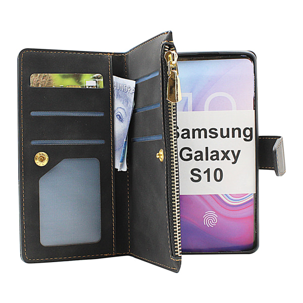 XL Standcase Lyxfodral Samsung Galaxy S10 (G973F) Marinblå