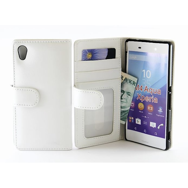 Plånboksfodral Sony Xperia M4 Aqua (E2303) Vit