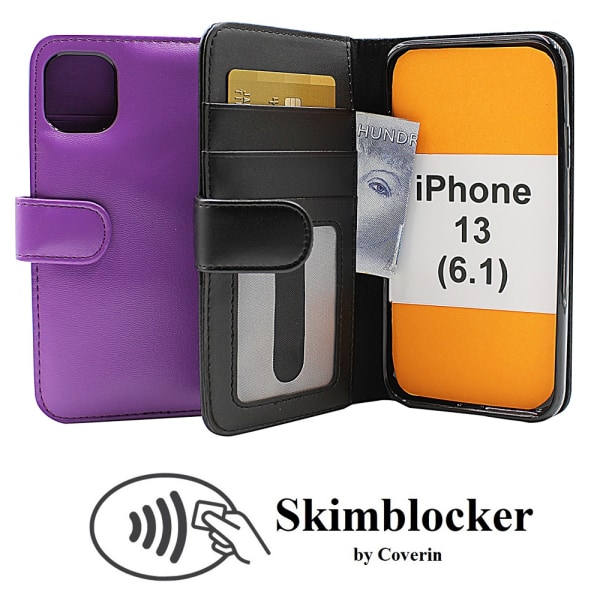 Skimblocker Plånboksfodral iPhone 13 (6.1) Svart