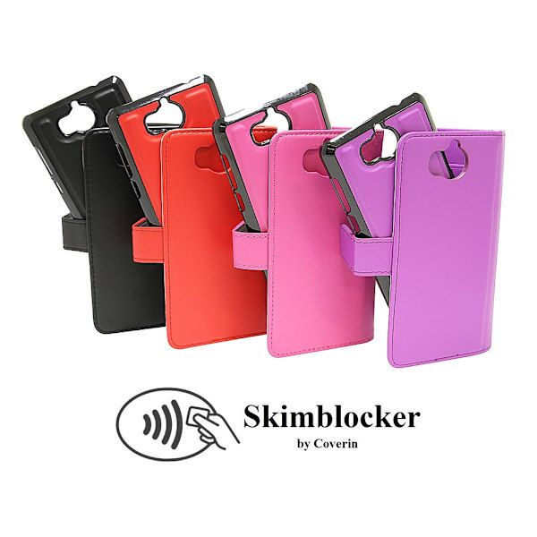 Skimblocker Magnet Wallet Huawei Y6 2017 (MYA-L41) Svart