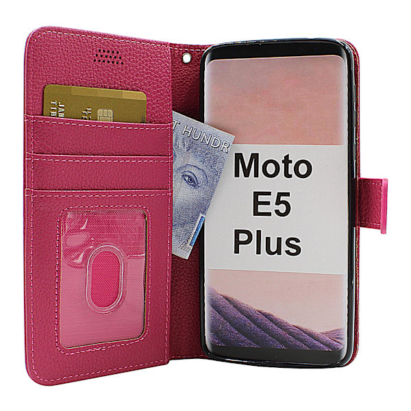 New Standcase Wallet Motorola Moto E5 Plus Hotpink