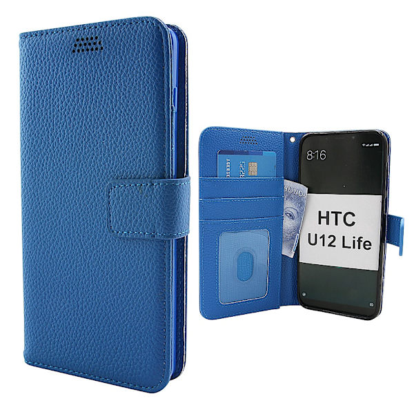 New Standcase Wallet HTC U12 Life Blå