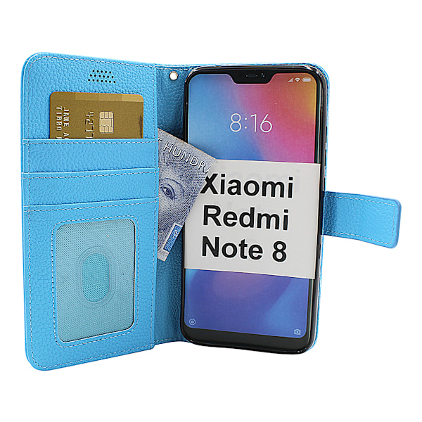 New Standcase Wallet Xiaomi Redmi Note 8 Ljusblå