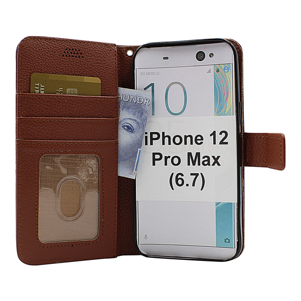 New Standcase Wallet iPhone 12 Pro Max (6.7) (Svart) Brun