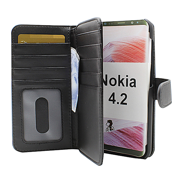 Skimblocker XL Magnet Wallet Nokia 4.2 (Svart)