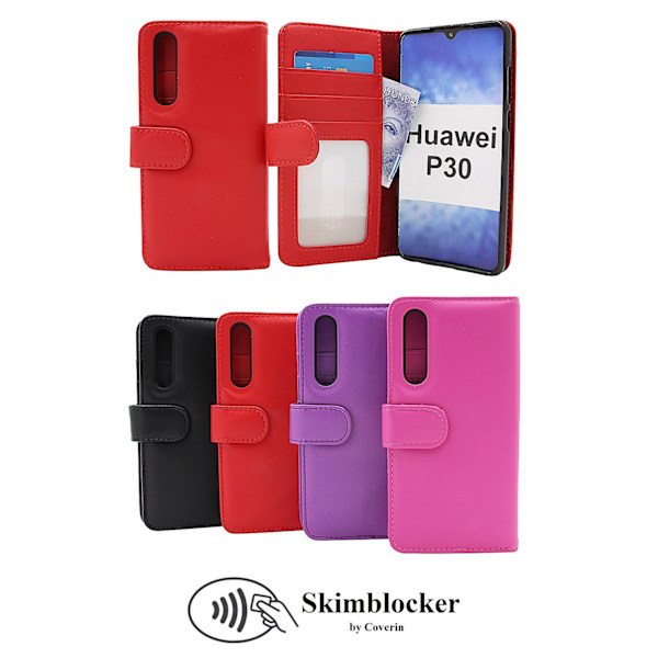 Skimblocker Plånboksfodral Huawei P30 Röd