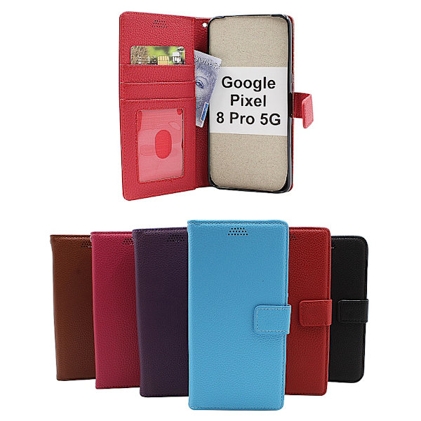 New Standcase Wallet Google Pixel 8 Pro 5G Ljusblå