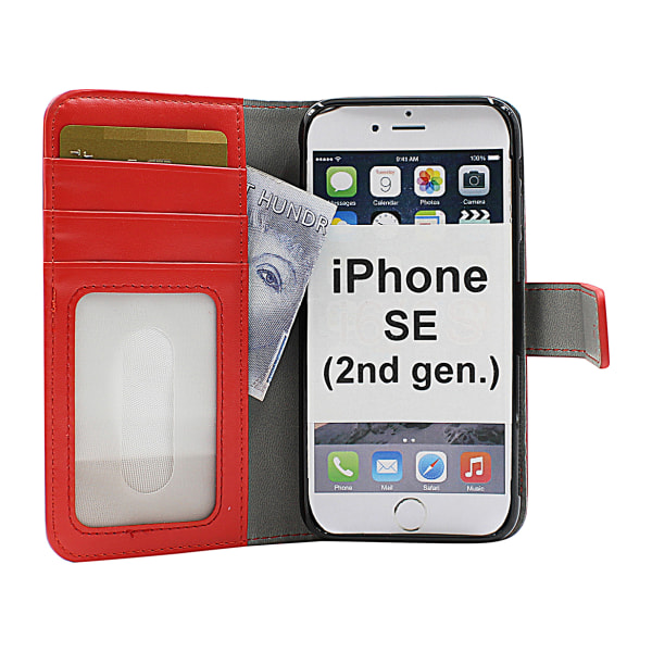 Skimblocker Magnet Wallet iPhone SE (2nd Generation) Röd