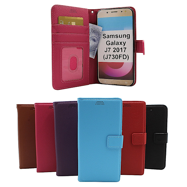 New Standcase Wallet Samsung Galaxy J7 2017 (J730FD) (Lila) Svart