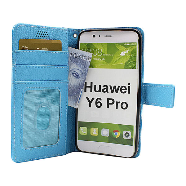 New Standcase Wallet Huawei Y6 Pro (TIT-L01) (Ljusblå)