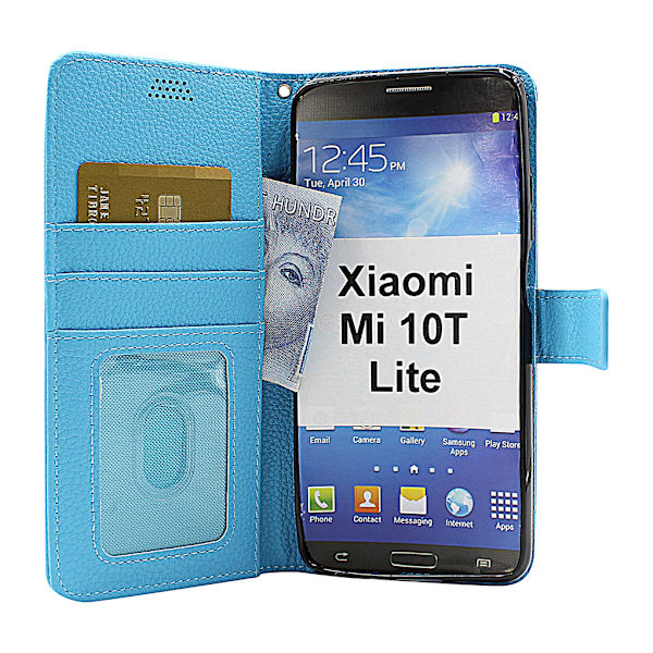 New Standcase Wallet Xiaomi Mi 10T Lite (Svart) Ljusblå