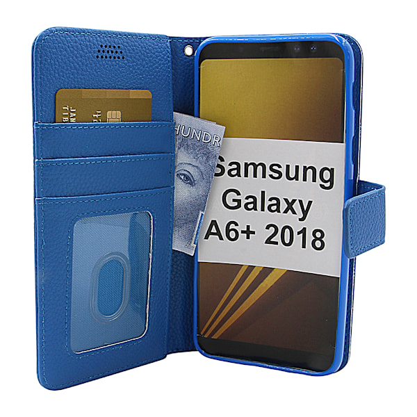 New Standcase Wallet Samsung Galaxy A6+ 2018 (A605FN/DS) Blå