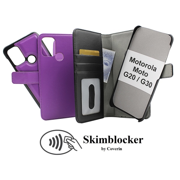 Skimblocker Magnet Fodral Motorola Moto G20 / Moto G30 Lila