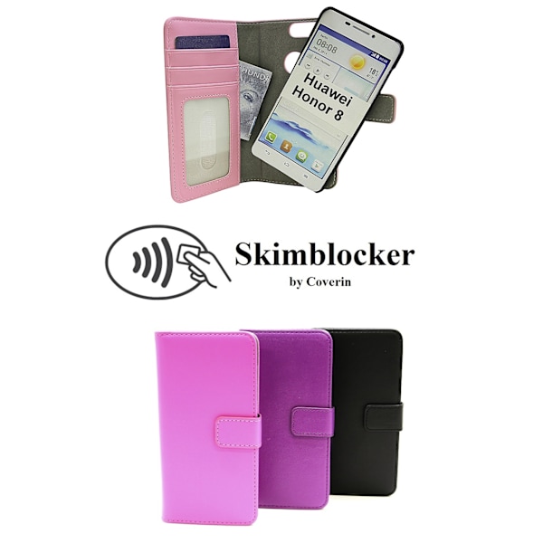 Skimblocker Magnet Wallet Huawei Honor 8 Lila