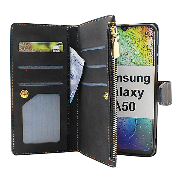 XL Standcase Lyxfodral Samsung Galaxy A50 (A505FN/DS) Marinblå