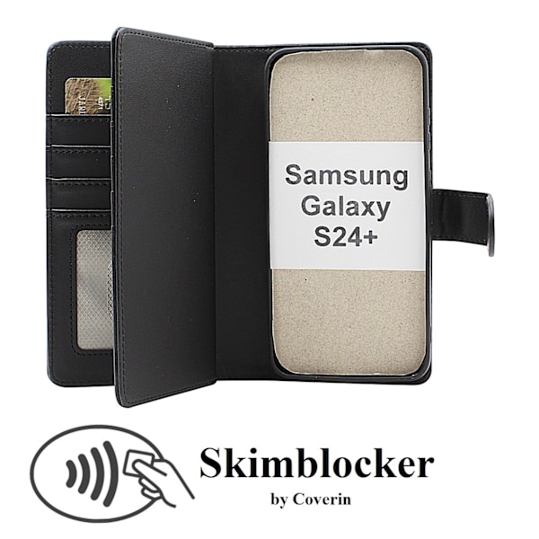 Skimblocker Samsung Galaxy S24 Plus 5G XL Magnetfodral Mörkblå
