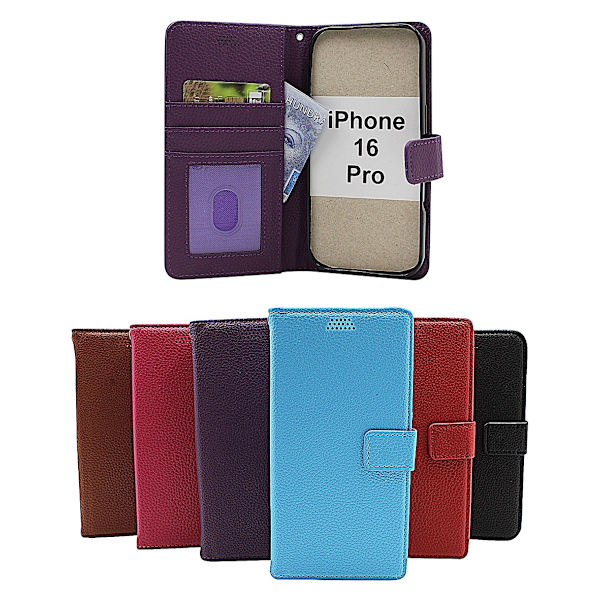 New Standcase iPhone 16 Pro Plånboksfodral Ljusblå