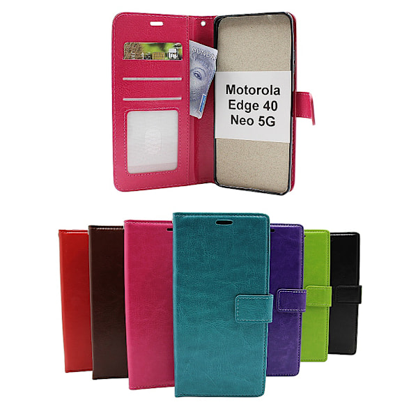 Crazy Horse Wallet Motorola Edge 40 Neo 5G Lila