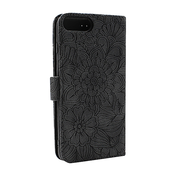 Flower Standcase Wallet iPhone 6 Plus / 7 Plus / 8 Plus Blå