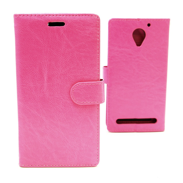 Crazy Horse Wallet Lenovo C2 Power Hotpink D665
