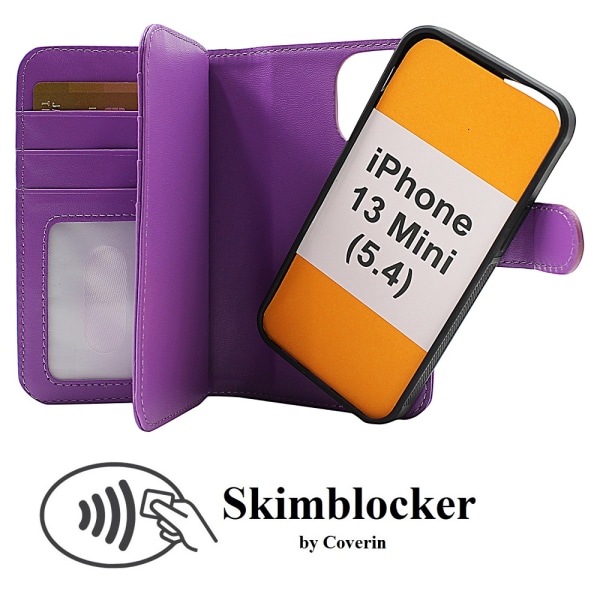 Skimblocker XL Magnet Fodral iPhone 13 Mini (5.4) Svart