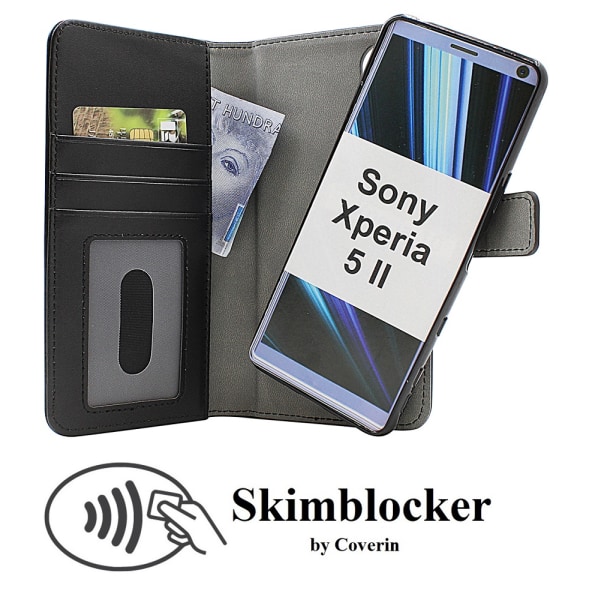 Skimblocker Magnet Fodral Sony Xperia 5 II (XQ-AS52) Svart