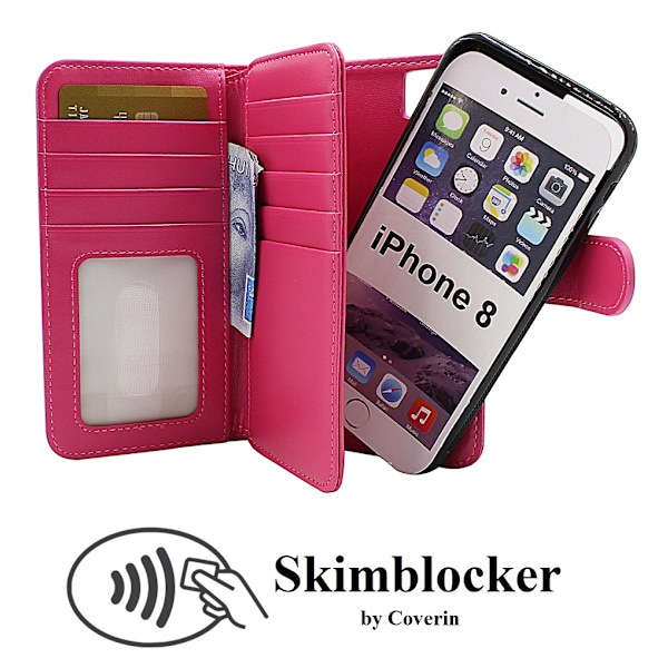Skimblocker XL Magnet Wallet iPhone 8 Hotpink