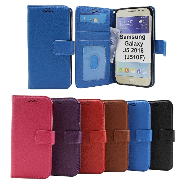 New Standcase Wallet Samsung Galaxy J5 2016 Svart