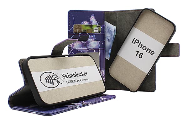 Skimblocker iPhone 16 Magnet Plånboksfodral Design