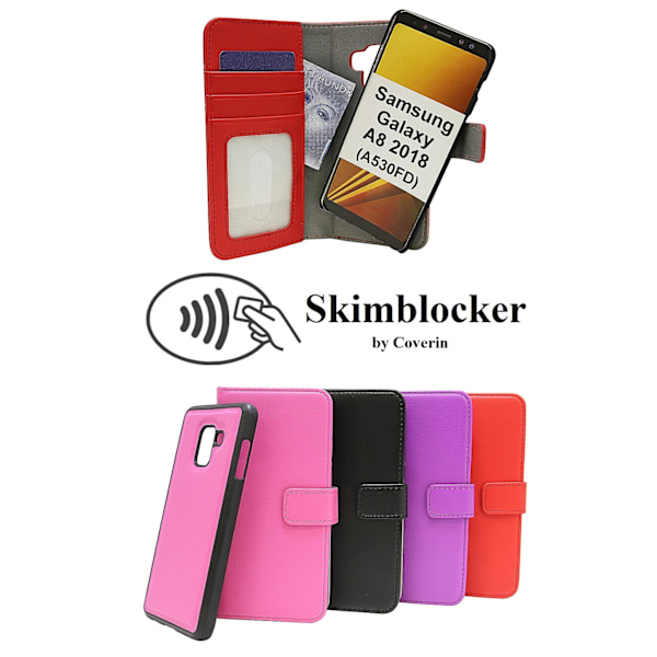 Skimblocker Magnet Wallet Samsung Galaxy A8 2018 (A530FD) Svart