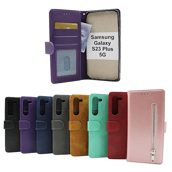 Zipper Standcase Wallet Samsung Galaxy S23 Plus 5G Brun