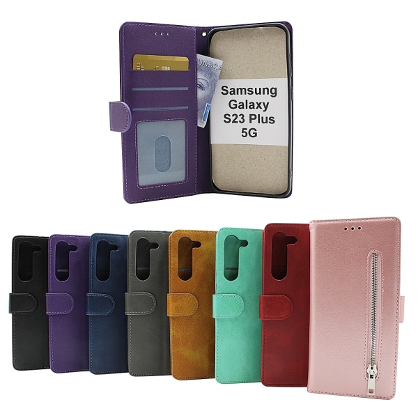 Zipper Standcase Wallet Samsung Galaxy S23 Plus 5G Svart