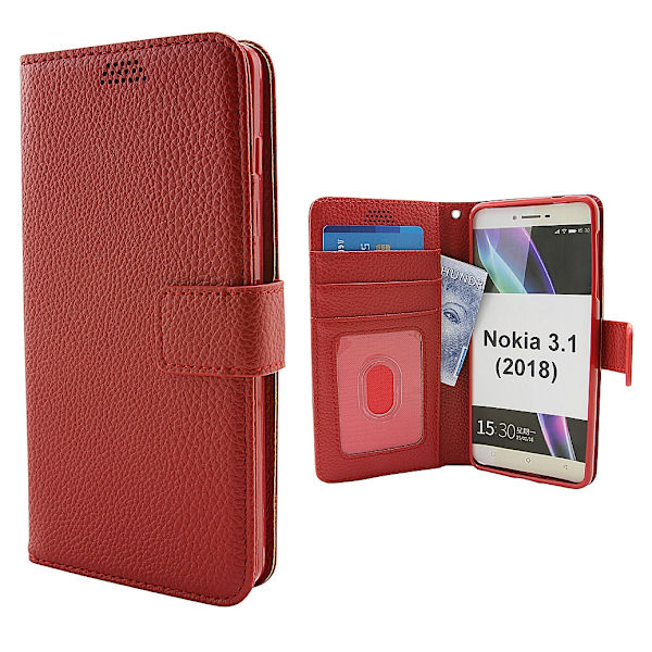 Standcase Wallet Nokia 3.1 (2018) Röd