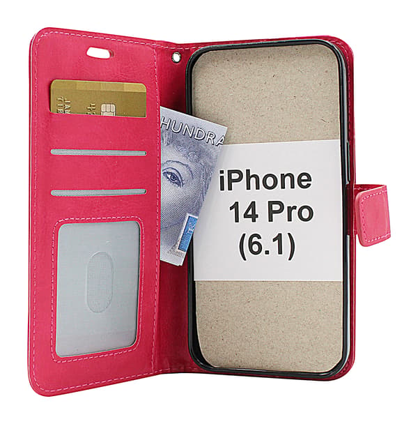 Crazy Horse Wallet iPhone 14 Pro (6.1) Lila