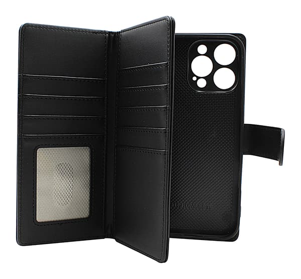 Skimblocker iPhone 16 Pro Max XL Magnet Plånboksfodral Mörkröd