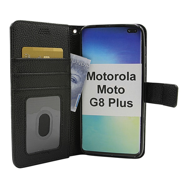 New Standcase Wallet Motorola Moto G8 Plus Svart