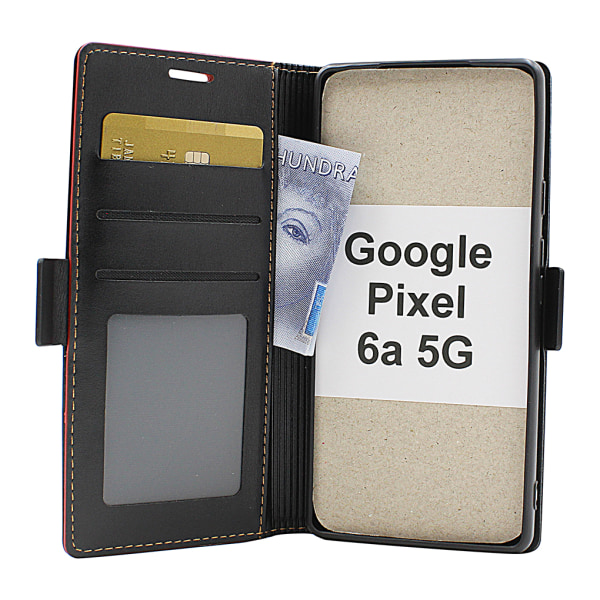 Lyx Standcase Wallet Google Pixel 6a 5G Marinblå