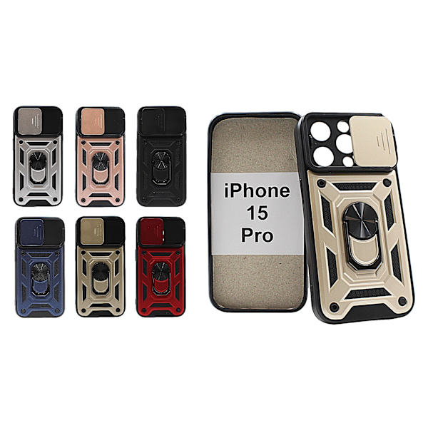TPU Tough Slide Case iPhone 15 Pro Blå