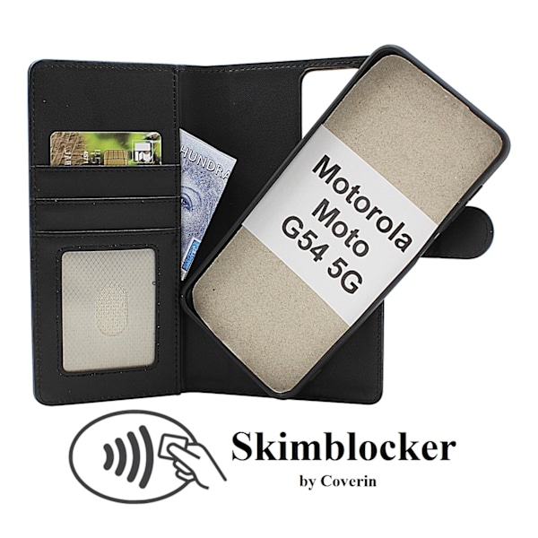 Skimblocker Motorola Moto G54 5G Magnet Plånboksfodral