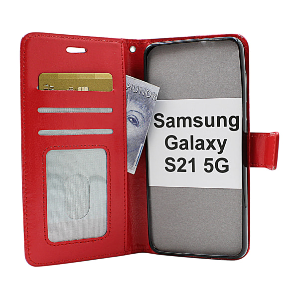 Crazy Horse Wallet Samsung Galaxy S21 5G (G991B) Svart