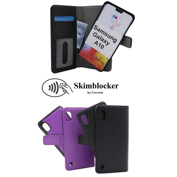 Skimblocker Magnet Wallet Samsung Galaxy A10 (A105F/DS) Svart