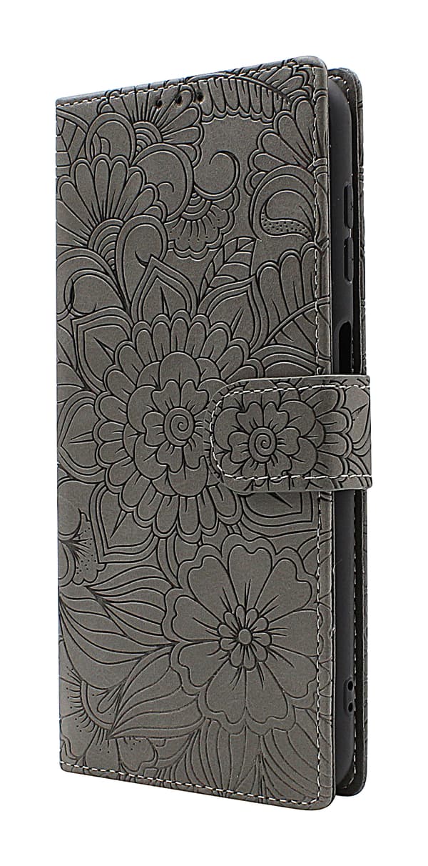Flower Standcase Wallet Samsung Galaxy A04s (A047F/DS) Grå