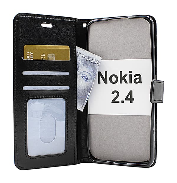 Crazy Horse Wallet Nokia 2.4 Röd