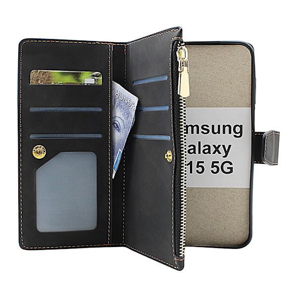 XL Standcase Lyxfodral Samsung Galaxy A15 5G Svart
